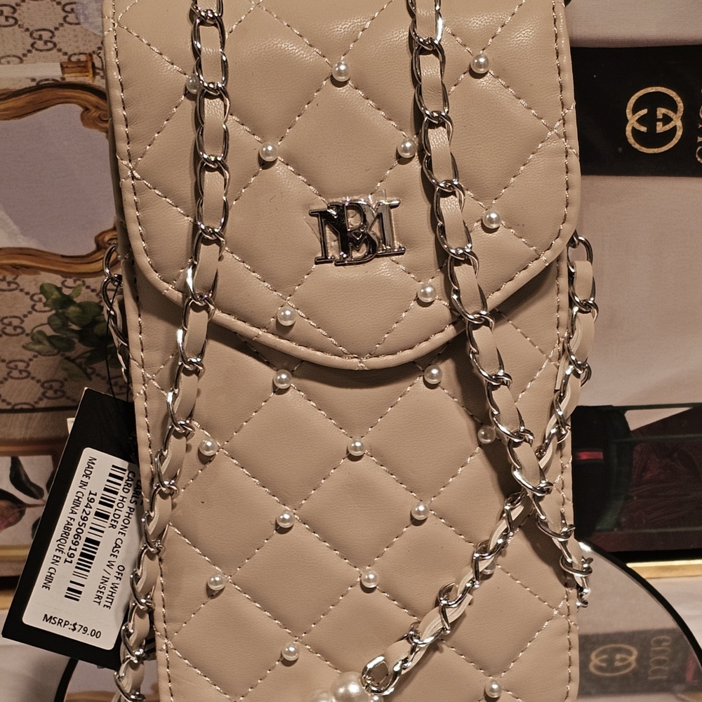 Badgley Mischka Quilted Card Holder/Phone Case Crossbody Bag